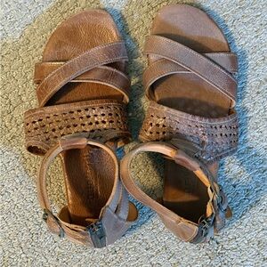Women’s Brown Leather Ankle-Strap Sandals